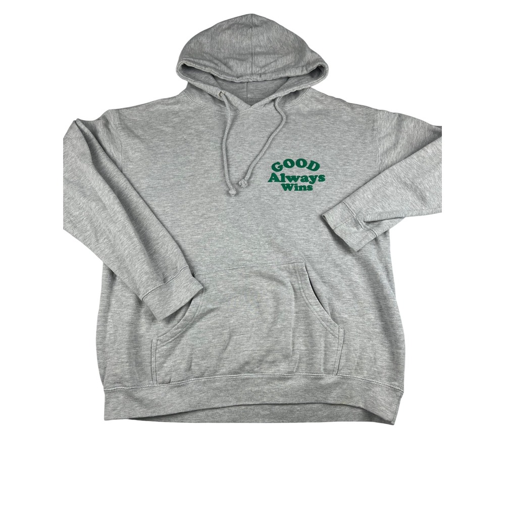 Good Always Wins Smiley Face Hoodie Grey Independent Trading Co IND4000P Large